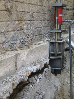 Commercial Push Pier Installation in Portage