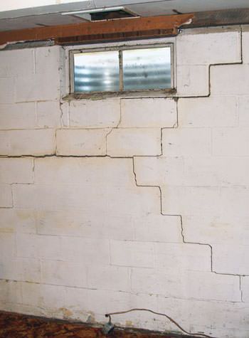 severe bowing and buckling of foundation walls in Michigan City
