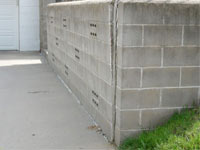 A retaining wall separating from the adjoining walls in Rochester