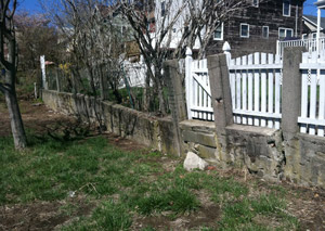 a retaining wall installed in Gary