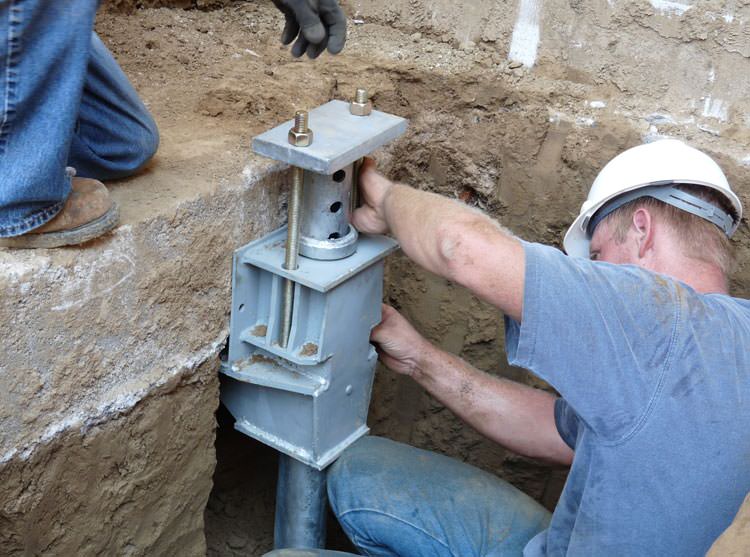Helical Pier Installation in Indiana Installing Helical Pier for