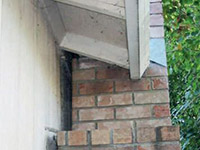 A chimney leaning away from the home on a Chesterton foundation