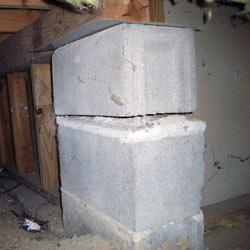 Collapsing crawl space support pillars Schererville