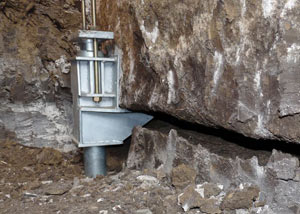 A properly installed foundation push pier system in South Bend repaired by our foundation contractors.