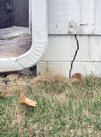 foundation wall cracks due to street creep in Schererville