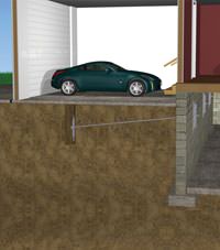 A street creep repair system implementing foundation wall anchors in a Chesterton home.
